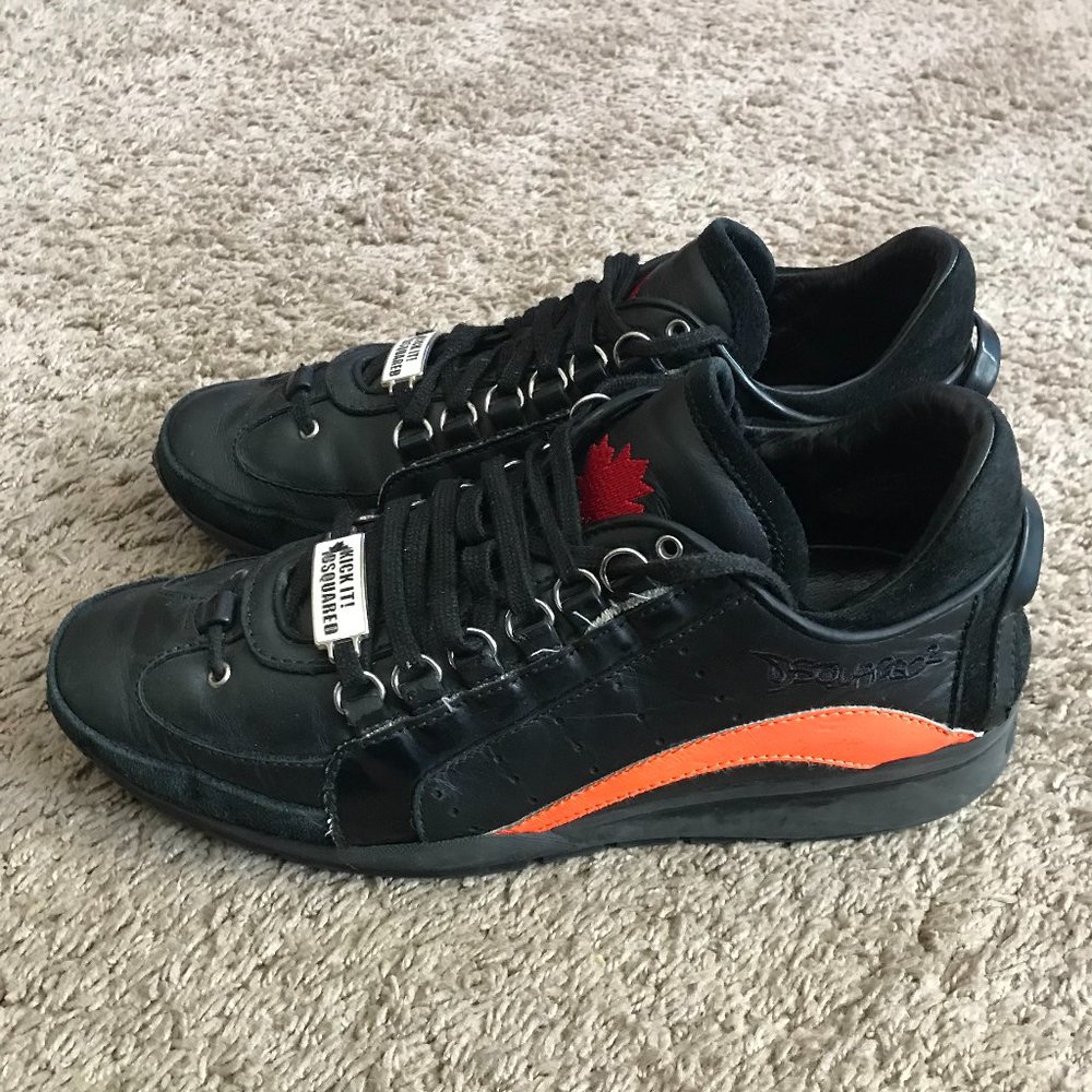 Dsquared Men's Black Orange Trim Sneakers